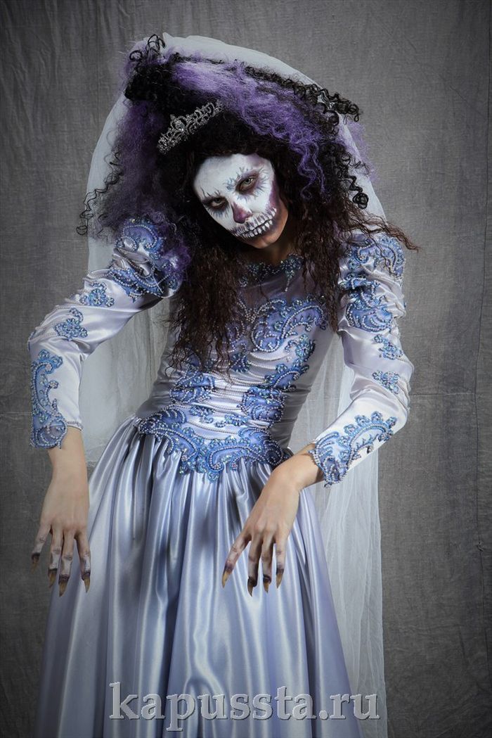 Костюм Мёртвая невеста с эффектным макияжем